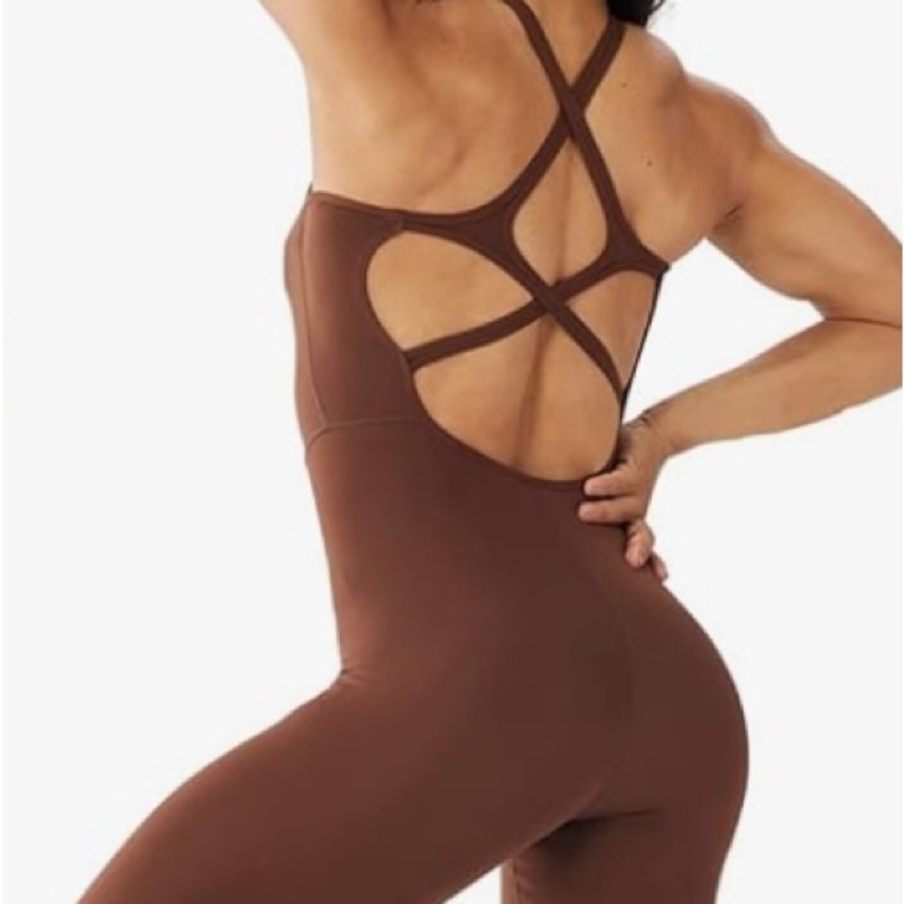 Brown Strappy Jumpsuit